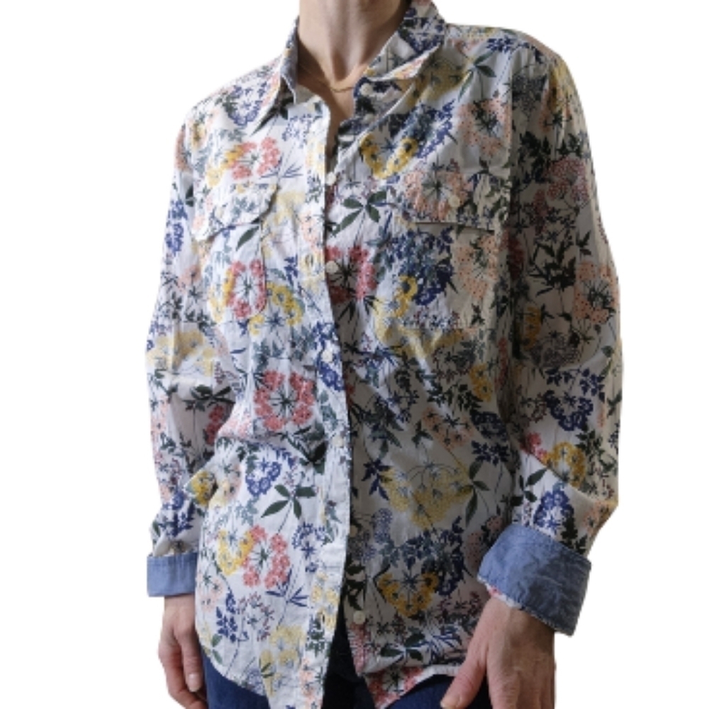 Floral Button-Down Shirt - White Multi